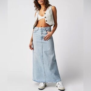 Agolde Hilla Denim Maxi Skirt Practice Size 31
